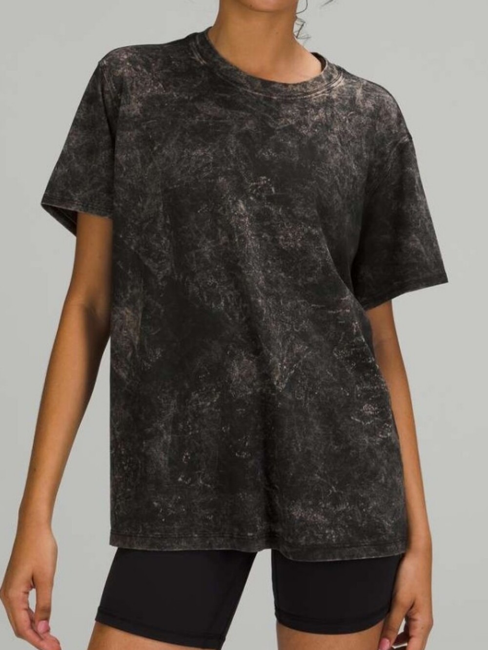 Lululemon All Yours Tee In Cloudy Wash Black Size 6